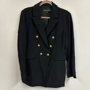Boston Proper Black Blazer with Gold Buttons